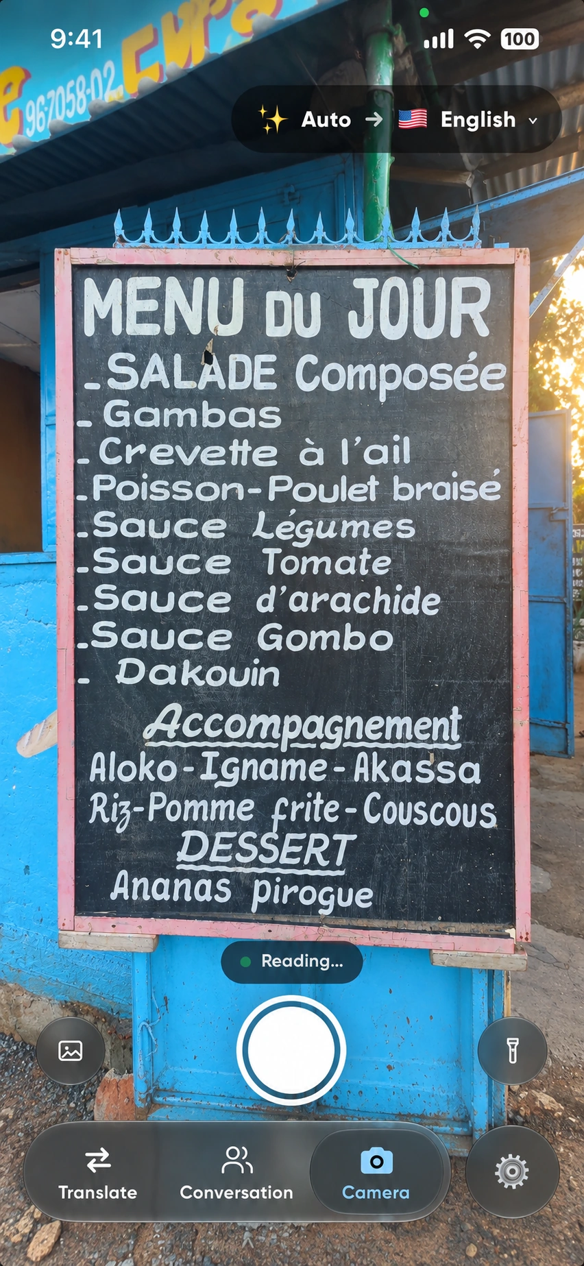 Camera translation