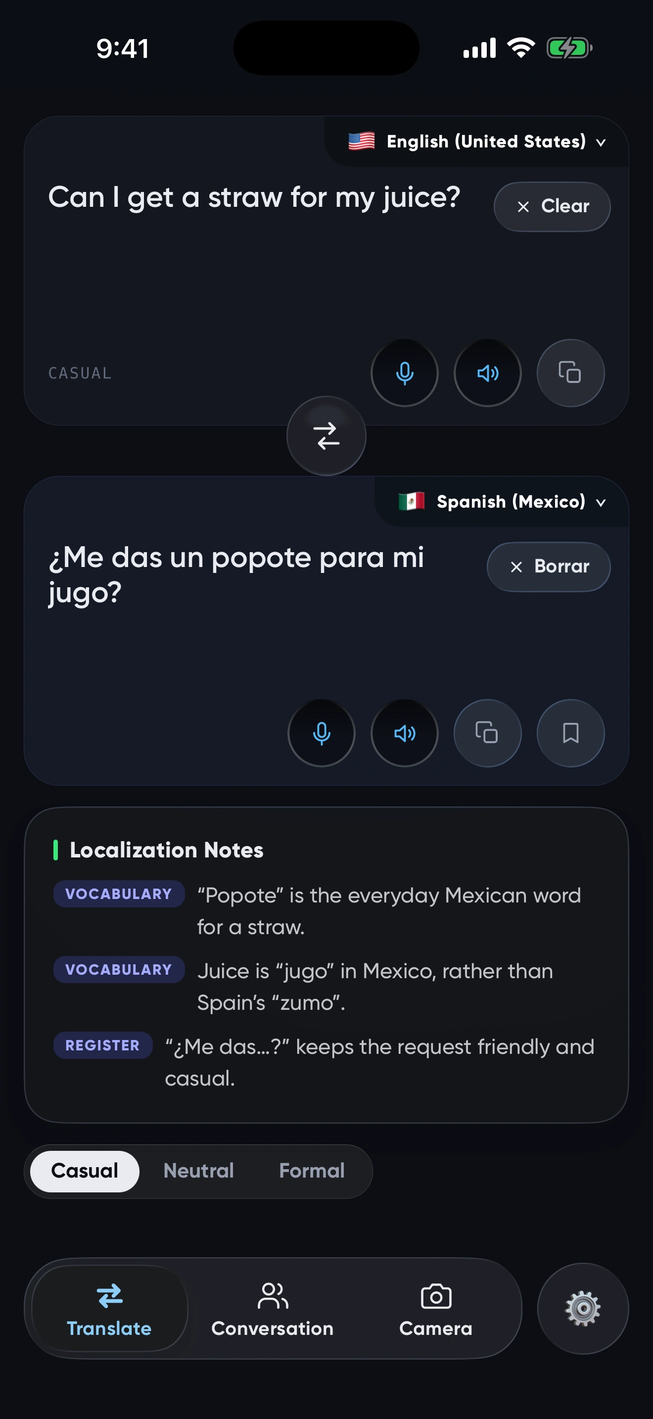 Localization Notes explaining local phrasing