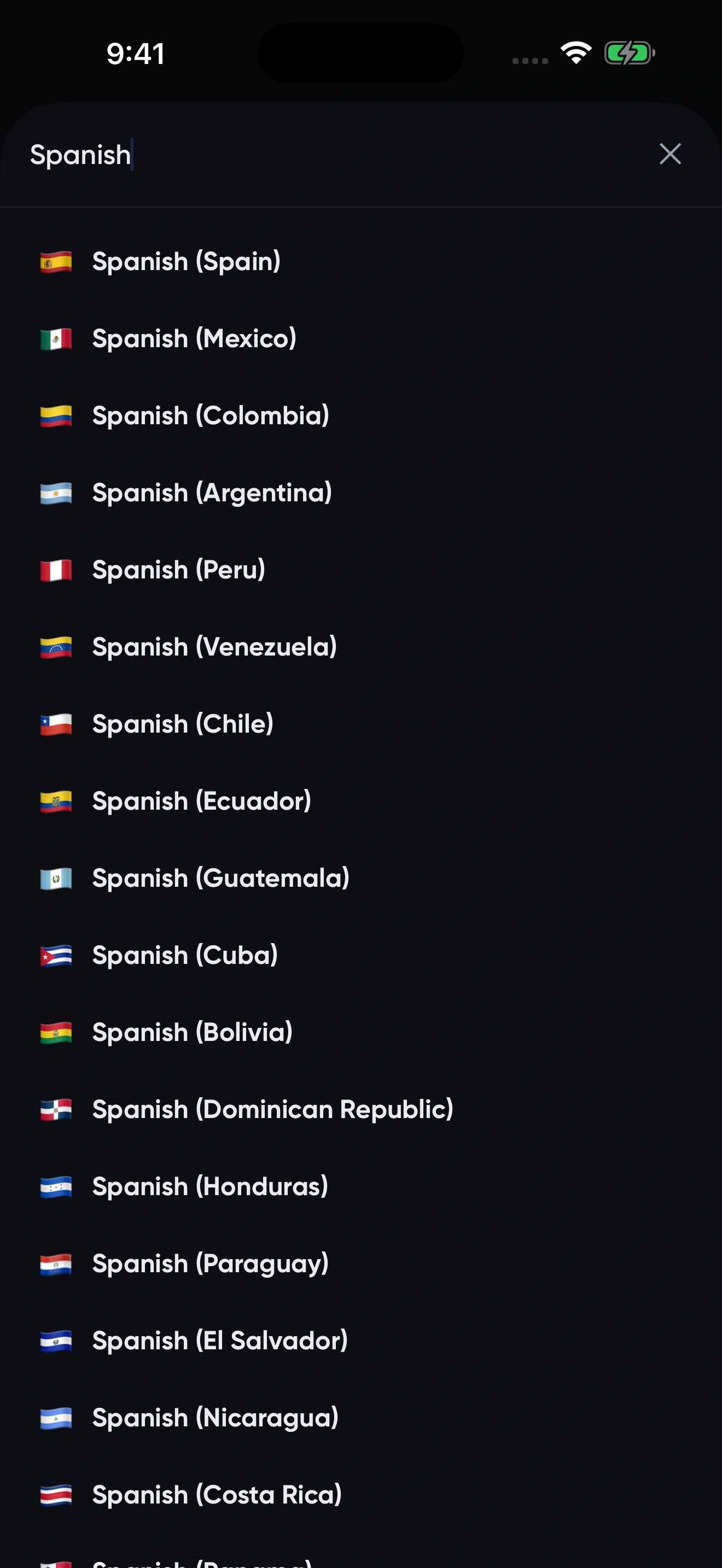 Finding local dialects in AIRTranslate on iPhone